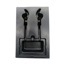 Biodegradable Black Blister Packaging Plastic Inner Tray Earphone